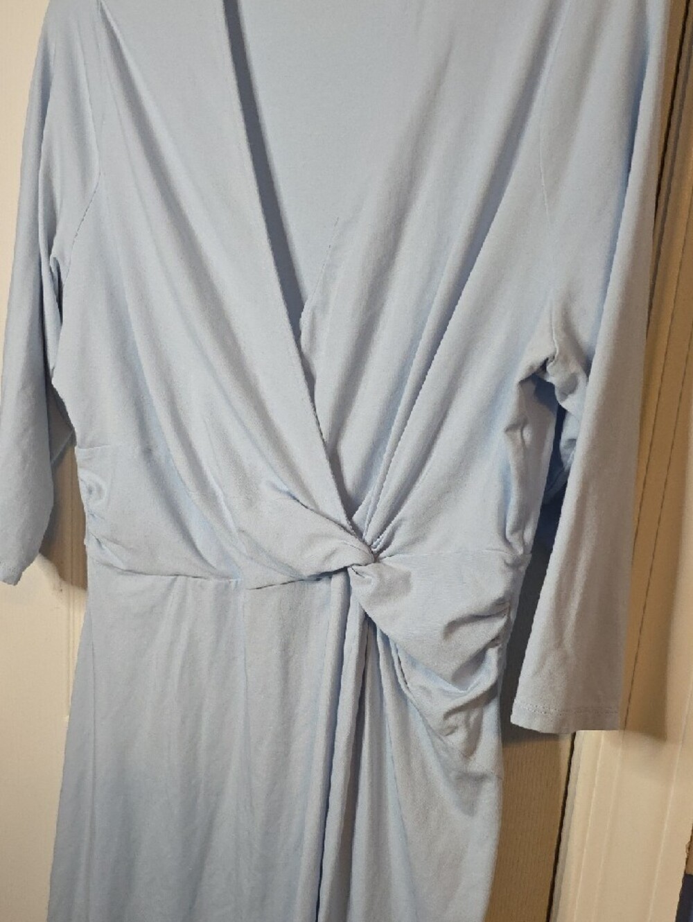 Lands' End Light Blue Wrap-Style 1X Dress - Picture 2 of 4